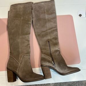 Vince Camuto thigh high brown suede boots